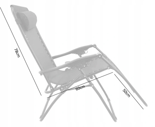 FOLDING GARDEN SUN LOUNGER WITH BASE, POCKET AND HEADREST BLACK