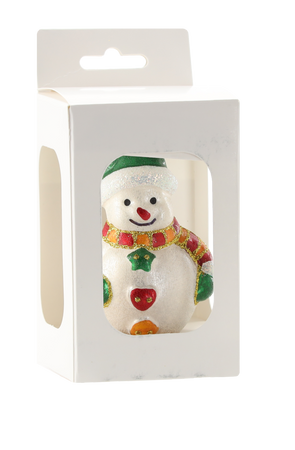 GLASS SNOWMAN CHRISTMAS BAUBLE 10 CM