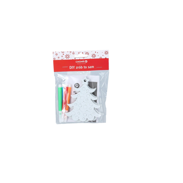 Set de 3 ornamente de Crăciun de 10 cm pentru suspendare "Fă-o singur" cu 4 markere mix 6 modele *8952