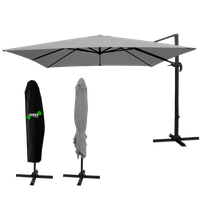 GARDEN UMBRELLA "ROMA" 3 X 3 M GRAY WITH COVER