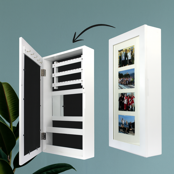 SZAFKA WISZĄCA ŚCIENNA NA BIŻUTERIĘ 31 x 9,5 x 56 cm *1240