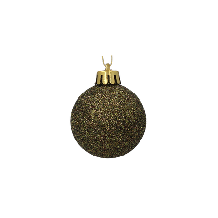SET OF 47 BAUBLES 4-6 CM OLIVE/COPPER/GRAPHITE MIX DESIGNS