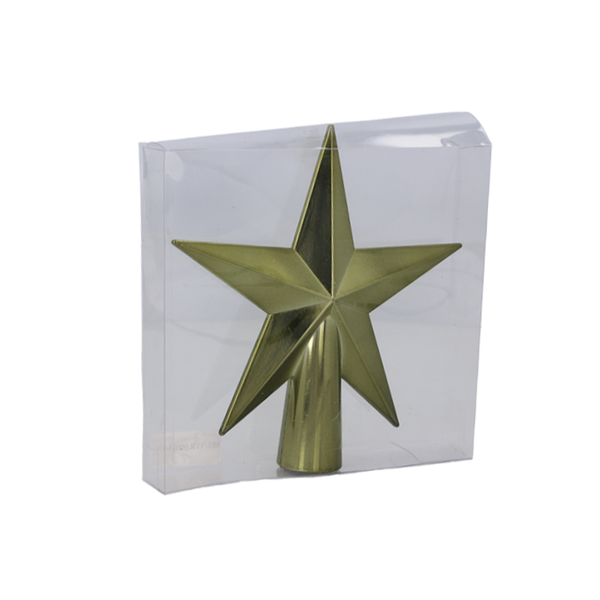 SZPIC NA CHOINKĘ 15 CM GWIAZDA OLIWKOWY/MIEDZIANY/GRAFITOWY *7740