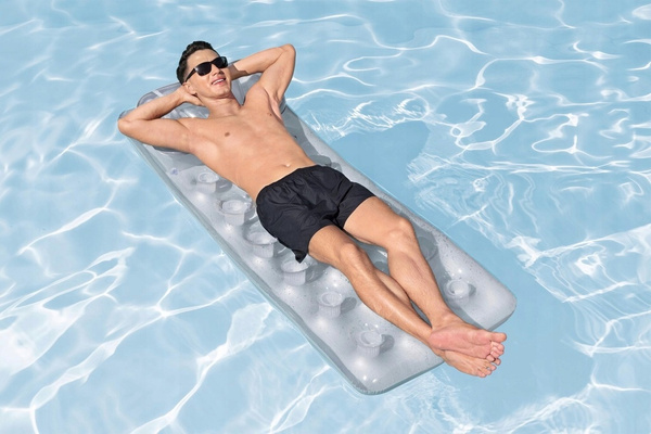 SALTEA INFLATABILĂ 1.88 x 71 CM ARGINTIE *0312