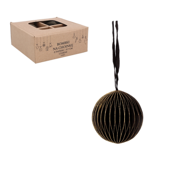 SET 4 BOMBONE PE BRADULĂ DIN HÂRTIE FI 7 CM NEGRE pachet=6buc *2051