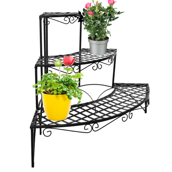 CORNER FLOWER STAND 3 SHELVES 60 x 60 x 60 CM