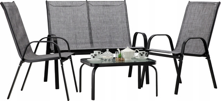 SET DE MOBILIER PENTRU GRĂDINĂ CU MESA - GRI *9924