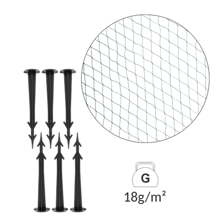 Garden Mesh Safety Net 6x10m (18g/m2) + 6 plastic pegs