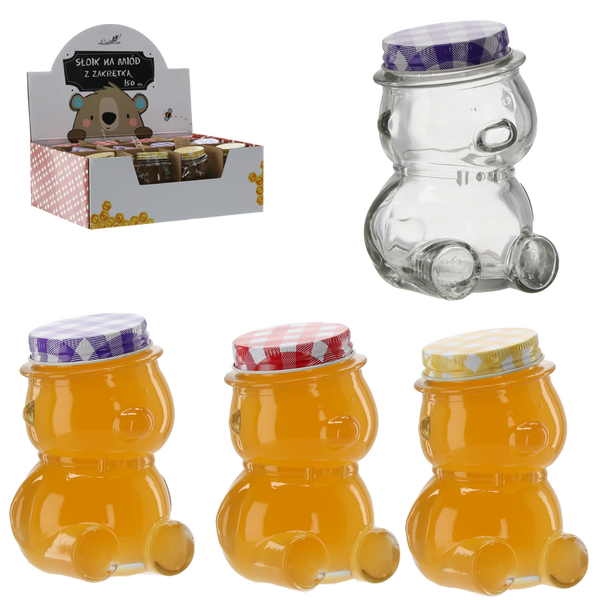 JAR BEAR WITH LID 150ML DISPLAY = 12PCS