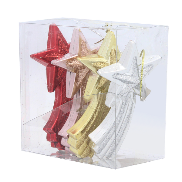 SET OF 4 CHRISTMAS DECORATION - STAR
