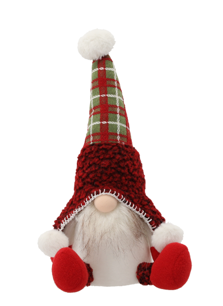 CHRISTMAS GNOME SITTING RED 22 X 17 X 34 CM LED