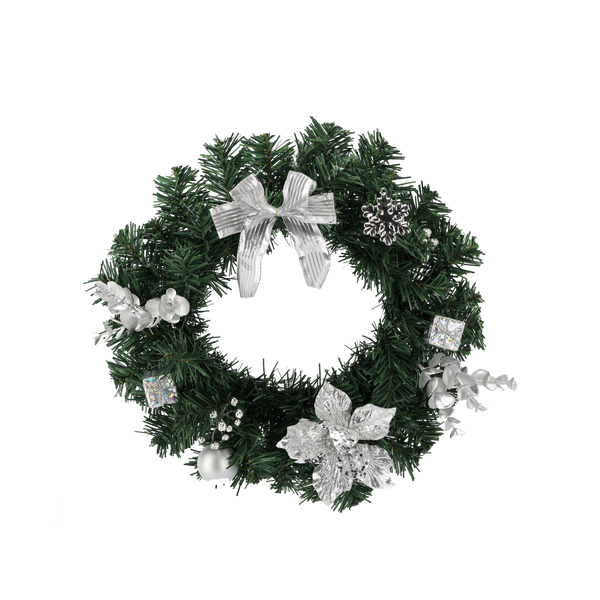 CHRISTMAS WREATH 30 CM SILVER