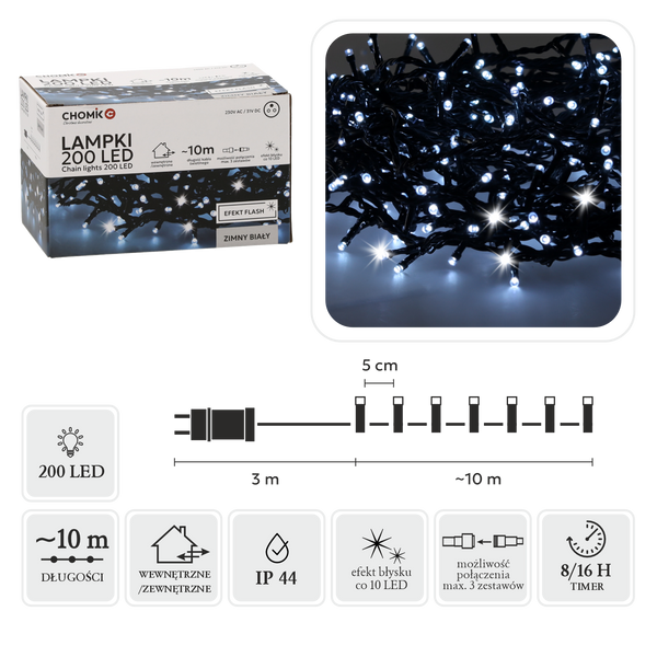 COLD WHITE LIGHTS LED 200L