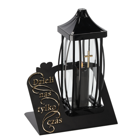 ZNICZ 39CM GRACJA DUŻA BLACHA DUŻA + LED CZARNO ZŁOTY/SREBRNY OPAK=2SZT*7630