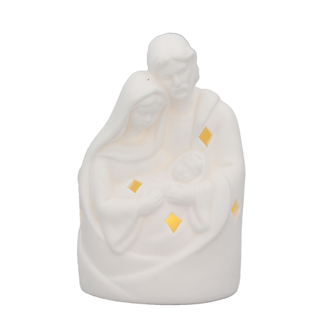 FIGURKA CERAMICZNA - ŚWIĘTA RODZINA BIAŁY LED 13 CM opak=6szt *1464