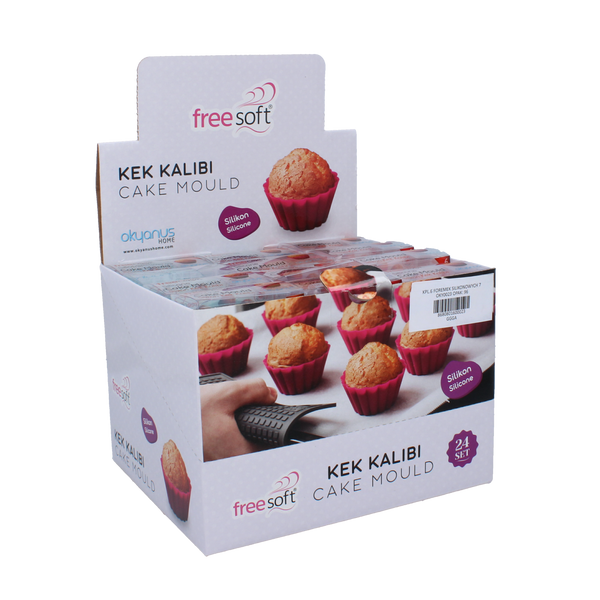 SET OF 6 SILICONE MOULDS 7 X 4.5 X 3.3 CM FOR CUPCAKES PACK=24 SETS