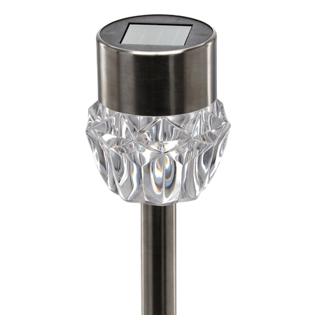 LAMPA SOLARNA INES 7 x 7 x 33,5 CM SREBRNA ZIMNY BIAŁY disp=12szt *4337