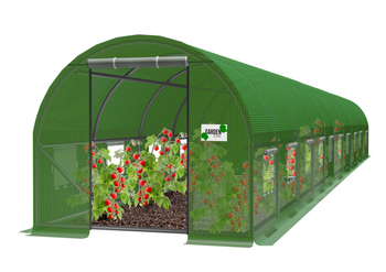 TUNEL FOLIOWY OGRODOWY 10 SEGMENTOWY ZIELONY 10 x 4 x 2 M