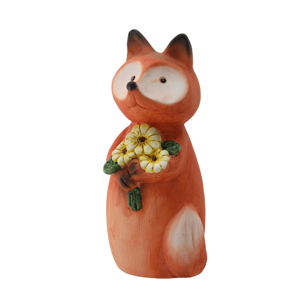 CERAMIC DECORATION FOR FENCE POST - ANIMALS 11 x 10 x 22 CM, ASSORTED DESIGNS, pack=6 pcs