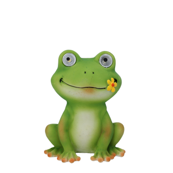 GARDEN FIGURINE – FROG WITH GLOWING EYES 9,6 X 7,5 X 13 CM LED pack=6 pcs