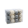 SET OF 24 ORNAMENTS 6 CM CHAMPAGNE/GRAY/WHITE