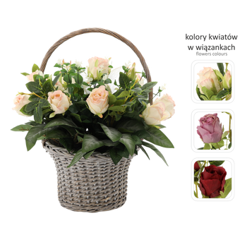 BUNCH CH-23 (WIDTH 70CM, HEIGHT 55CM) LARGE BASKET ROSE MIX COLOR