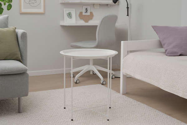 STOLIK KAWOWY OKRĄGŁY 47 x 47 x 50,5 CM BIAŁY *1074