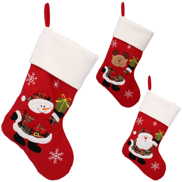 CHRISTMAS SOCK 45 CM RED MIX DESIGNS