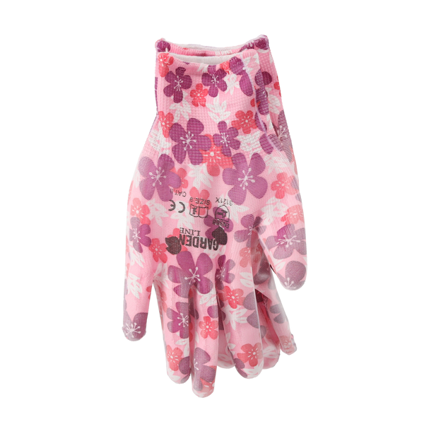 GARDEN GLOVES "9" PATTERN, POLYESTER WITH POLYURETHANE PACKET=12