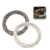 WICKER WREATH 40 CM WHITE / GRAY