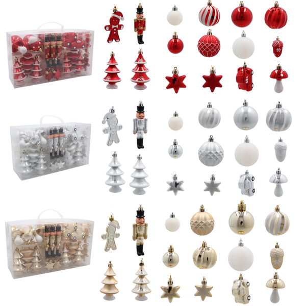 SADA 50 OZDÔB CHOINKOVÝCH MIX FARIEB *5867