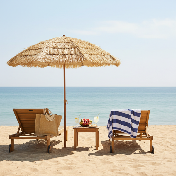 BEACH UMBRELLA WITH PP GRASS