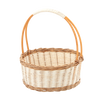 RATTAN BASKET 30 x 12/33 CM WITH HANDLE - NATURAL WITH WHITE