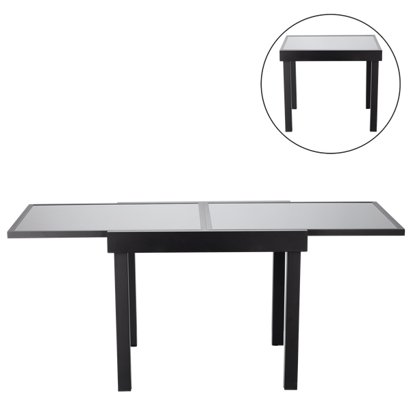 STÓŁ ALUMINIOWY ROZKŁADANY "OLIVER" 90/180 x 90 x 75,5 CM *0398