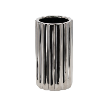 KERAMICKÝ VÁZA 10 x 10 x 19 CM STRIEBORNÝ *1114