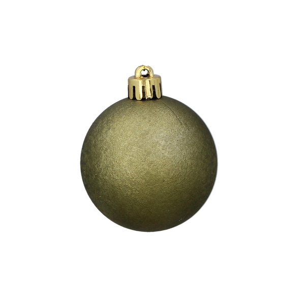 SET OF 35 BAUBLES OLIVE/COPPER/GRAPHITE MIX DESIGNS