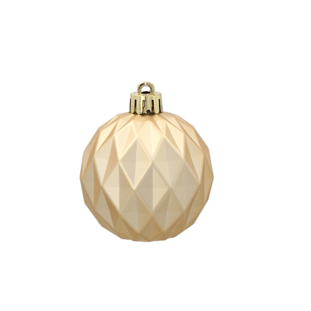 SET OF 6 GEOMETRIC BAUBLES 6 CM RED/GOLD/SILVER