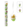 SET OF 6 EASTER EGGS 6 CM WITH BUTTERFLIES COLOR MIX TUBE