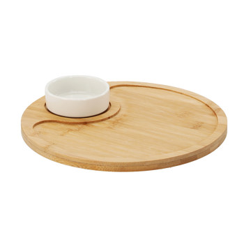 SET PENTRU SERVIRE A APERITIVELOR - TAVIȚĂ CIRCULARĂ CU BOL 25 x 3,5 CM *6514