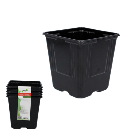 SET OF 5 PLASTIC POTS 11 X 11 X 12 CM