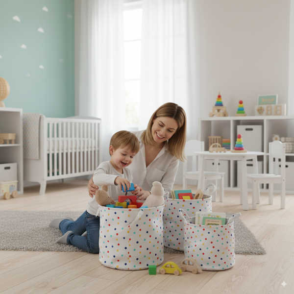 COS DE RUCĂ/HĂRȚI 25 x 30 CM ROTUND PUNCTE Măr. S *4922