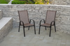 SET OF 2 BROWN GARDEN CHAIRS 54 X 72 X 96