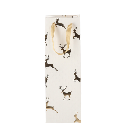 CHRISTMAS GIFT WINE BAG REINDEERS 36 x 12 x 10 CM