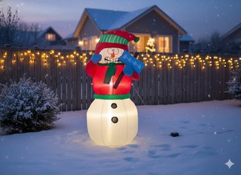 INFLATABLE SNOWMAN LED 180 CM