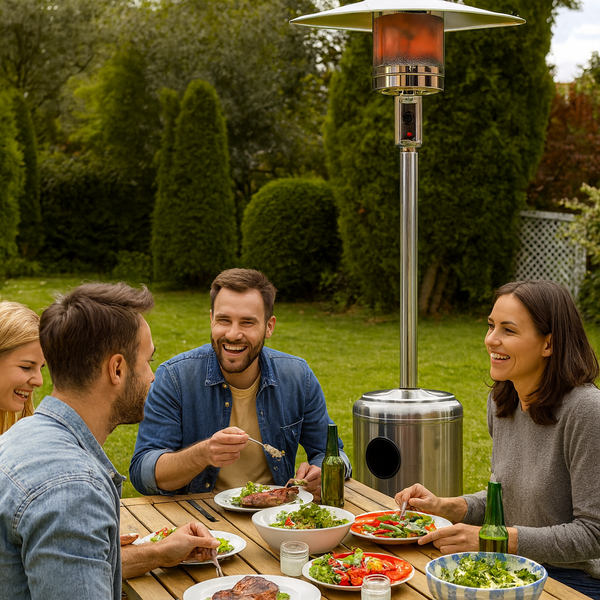 STAINLESS STEEL GAS PARASOL 221 CM