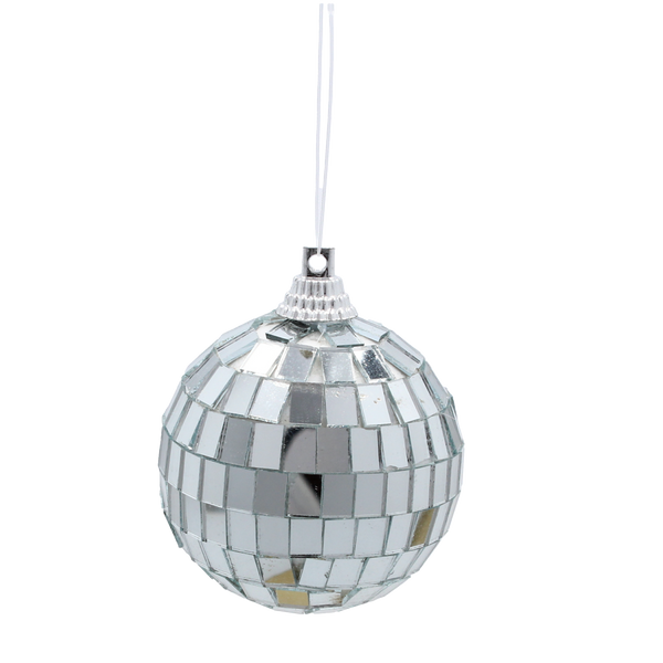 SET OF 6 MIRROR DECO BALLS SILVER 5 CM