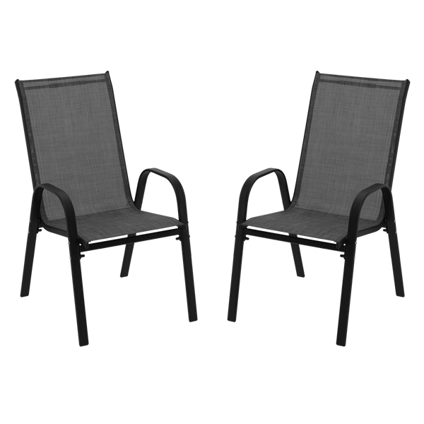 KPL. 2 KRZESEŁ OGRODOWYCH CZARNYCH 54 x 72 x 96
