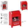 CHRISTMAS LETTER BOX 15 X 12 X 23 CM WITH LED MUSIC BOX - RED - WITH SNOWMAN AND CHRISTMAS TREES