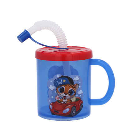 KUBEK PLASTIKOWY 210ML ZE SŁOMKĄ *8551