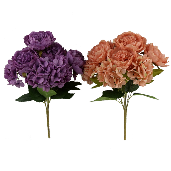 ARTIFICIAL FLOWER - PEONY AND HYDRANGEA 43 CM MIX COLORS